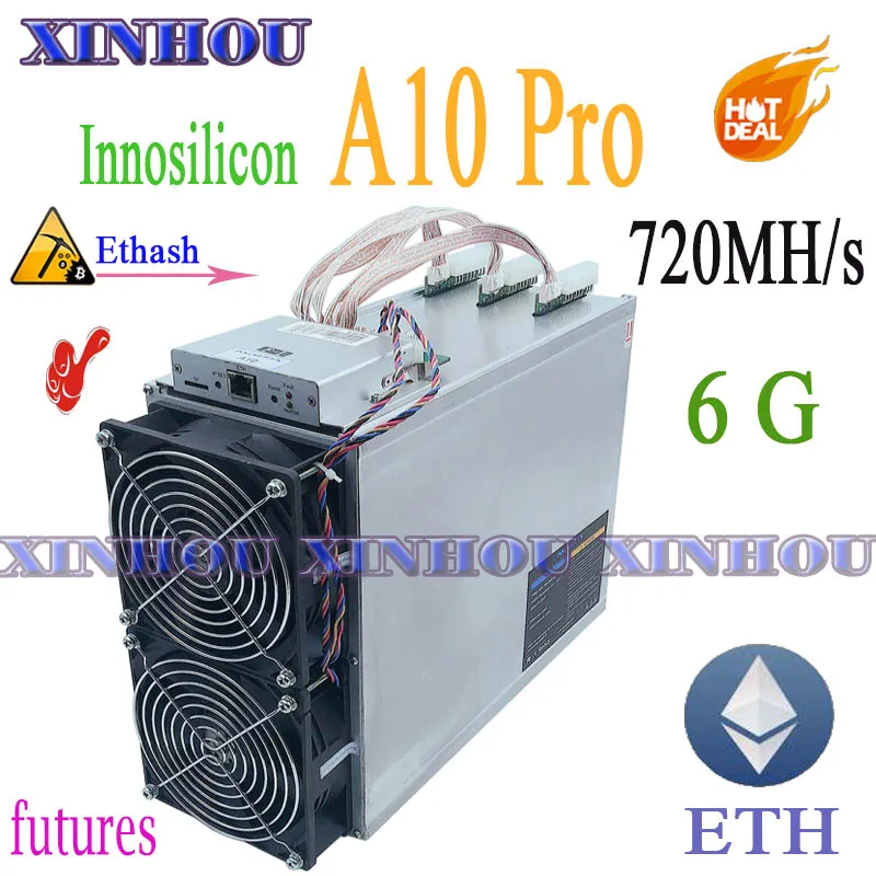 사용 된 INNOSILICON A10 Pro ETH 광부 720M 6G 비디오 메모리 Ethash Asic 광부보다 Antminer E3 S19 T19 S17 A9 A1066 Z15 Z11  Best5
