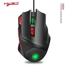 HXSJ S800 USB Проводная 9 Кнопок 6000 dpi игровая мышь с подсветкой оптическая программируемая мышь Мыши для компьютера ноутбука игры