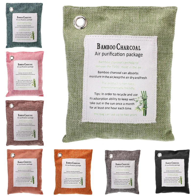 Odor Bamboo Charcoal Bag 8 Colours Accessories Decoration 200G Air Fresh Active