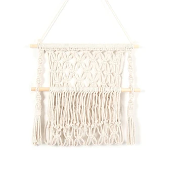 

Macrame Woven Wall Hanging Boho Chic Bohemian Room Geometric Tapestry Art Beautiful Apartment Room Decoration