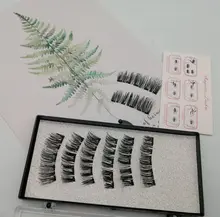 Pestañas postizas magnéticas 3D, 5 imanes, 4 pares, hechas a mano, naturales, de visón Artificial, con pinzas