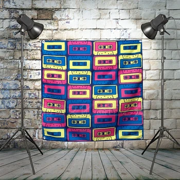 

Vintage music tape Large Rock Band Flag Cloth Banners Wall paintings Retro Poster Music Party Background Decor