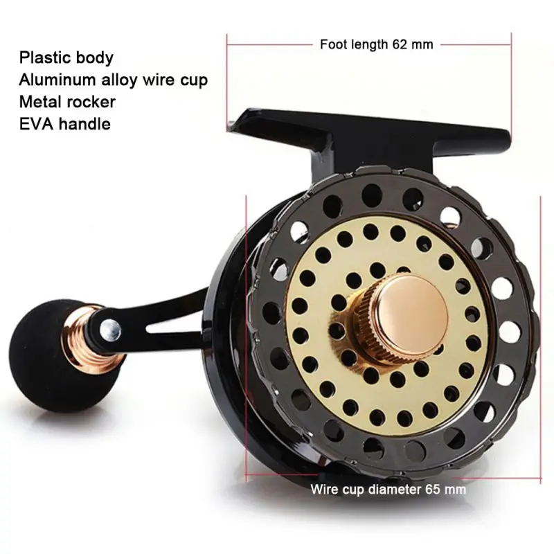 All Metal Fishing Reels Anti-slip Left / Right Hand Handle Front Raft Wheel Winter Ice Fishing Supplies 2