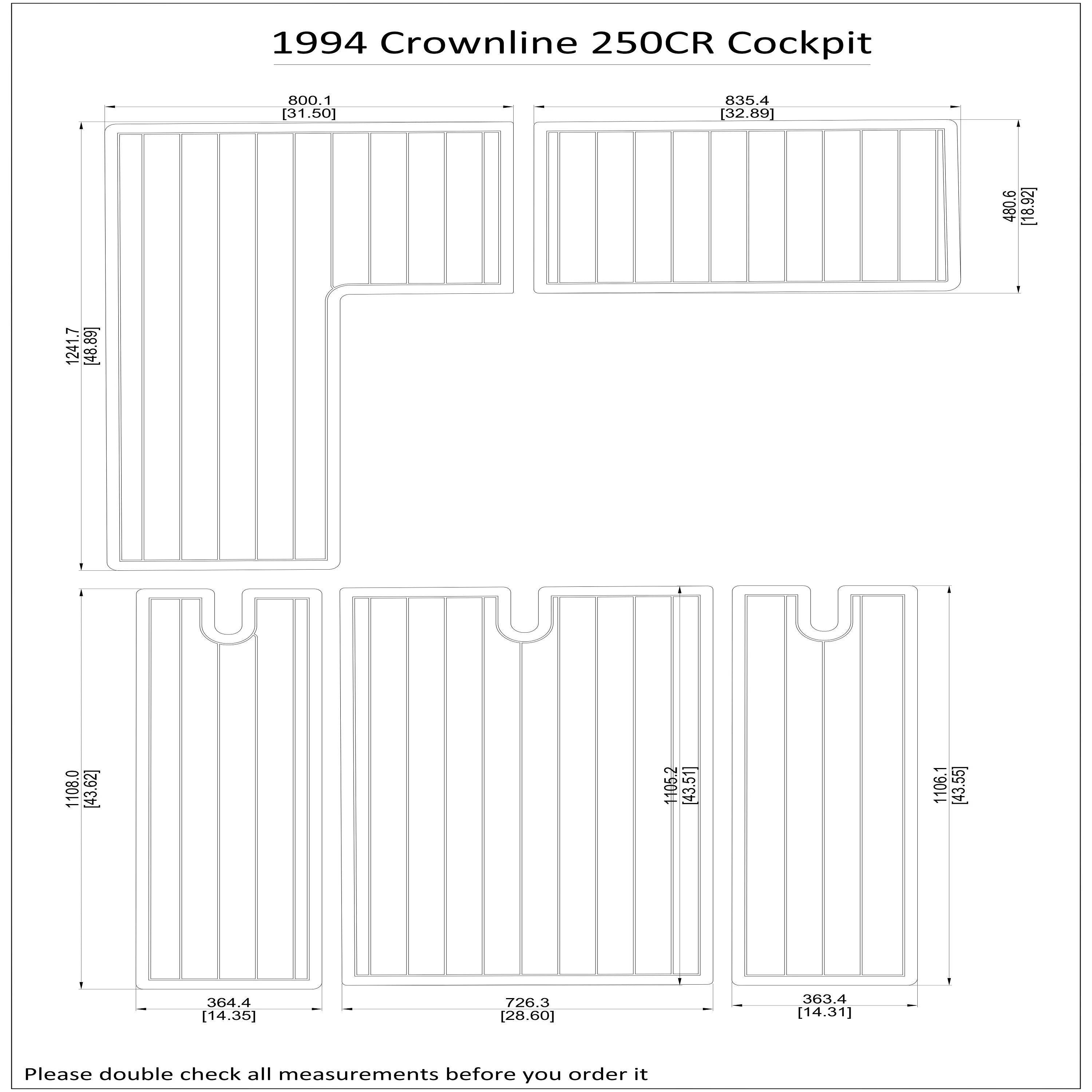 1994 Crownline 250CR Cockpit Boat EVA Faux Foam Teak Deck Floor Pad | Автомобили и мотоциклы
