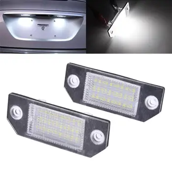 

2 PCS DC12V Car LED License Number Plate Light Lamp 6W 24 LED White Light Fit For Ford Focus 2 C-Max Car Accessories