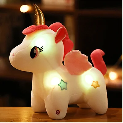 Growing Unicorn Soft Toys Plush Stuffed Led Light Animals Rainbow Light Up Luminous Unicorn Plush Dolls Kids Peluche Gift