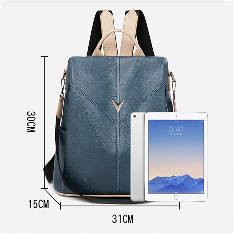 Женский рюкзак, бренд, модный тренд, высокое качество, женская мягкая кожа, большой вместительный, для путешествий, Повседневный, Противоугонный рюкзак