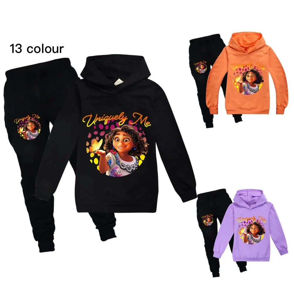 

Encanto Toddler Girl Clothes Fall Clothes for Baby Kids Boys Hooded T Shirt Pants Suit Child Outfits Two Piece Set Spring 2 Year