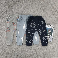 Осенние повседневные штаны для малышей, милые детские штаны с принтом, детские штаны с рисунками животных