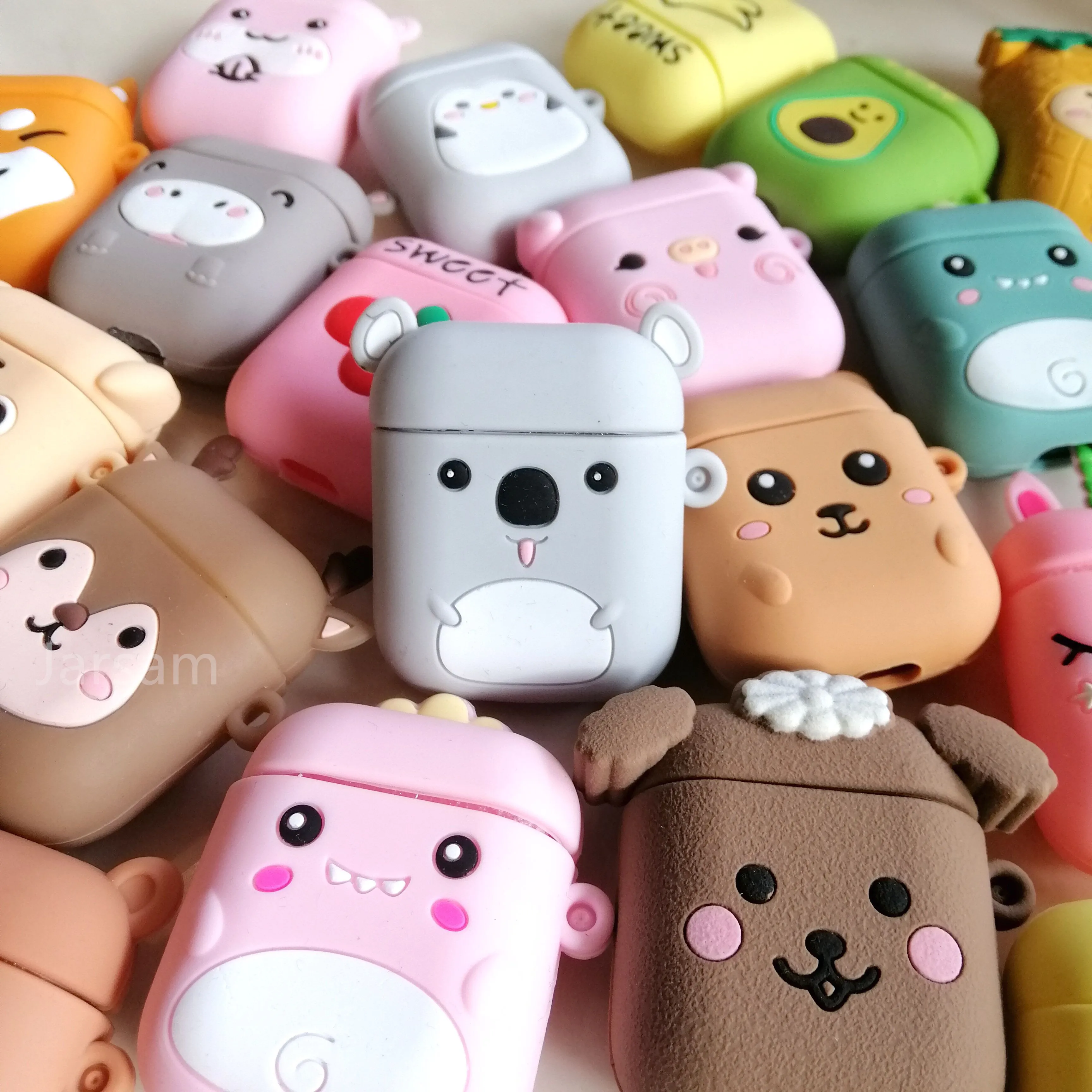 Cute cat Soft Silicone Cases For Airpods 1/2 Protective Bluetooth Wireless Earphone Cover Air Pods Charging Box Bags | Электроника
