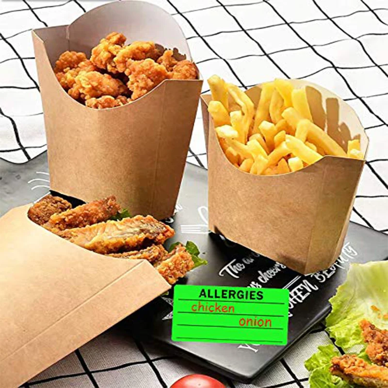 Allergies Sticker Fluorescent Green 300 Allergy Stickers, Write on"Allergies" Labels 50 Sheets/Pack