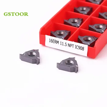 

10PCS 16ER 16IR M 11.5 14 18NPT IC908 CNC Lathe Tools Cutter Hard Alloy Thread Inserts Turning Tool
