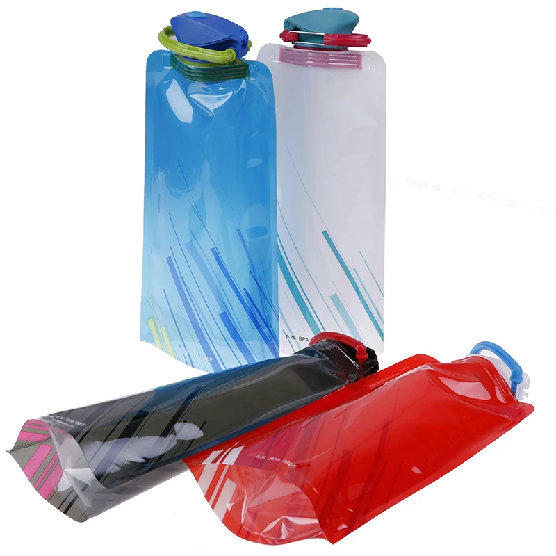 Открытый Портативный 1L складной свет Питьевая бутылка для воды с мешочком; Скручивающиеся Пластик мочевого пузыря Спортивные сумки для кемпинга Пеший туризм для пикника