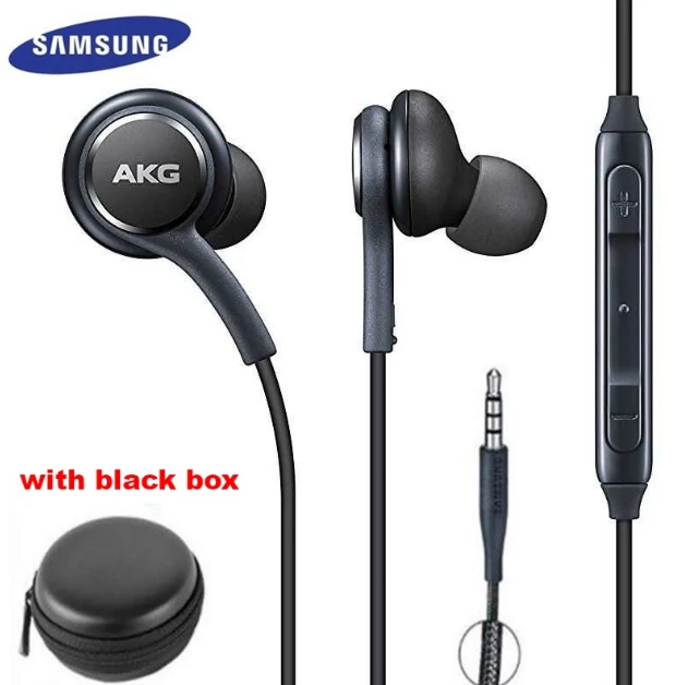 S8 black with box original Samsung earphone 3.5mm In-Ear IG955 Mic wired Headset for huawei xiaomi AKG Samsung S8/s8+ S5 S6 S7 S9 S10 Smart phone - Цвет: S8 black with box