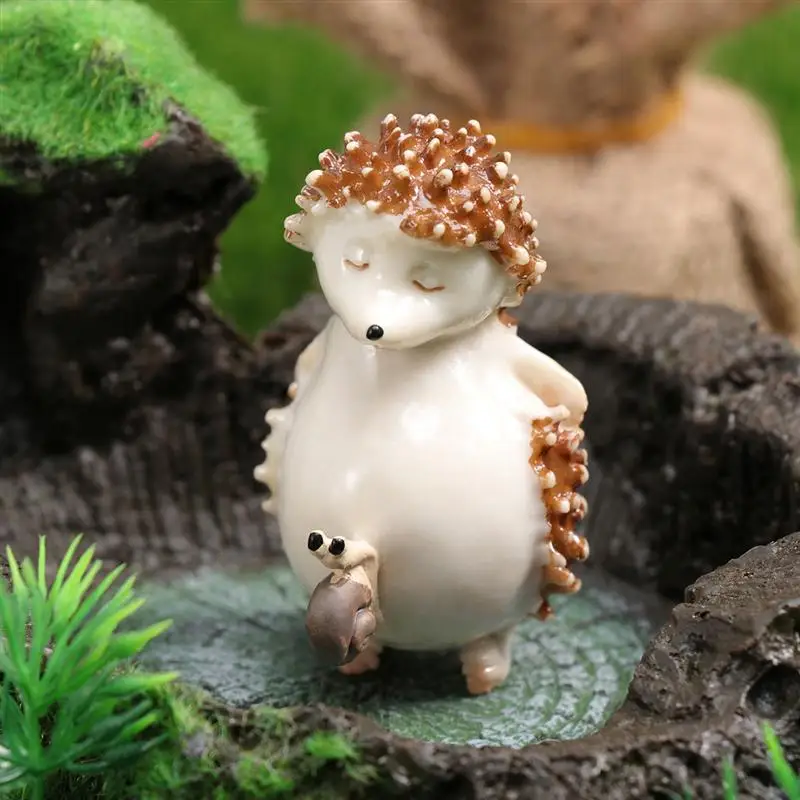 1 шт. милые прочные фигурки в виде животных из смолы с мультяшным ежиком для