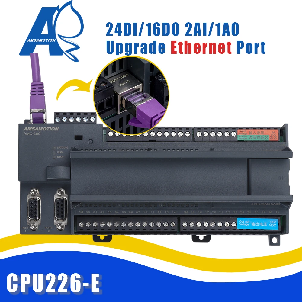 New Amsamotion Ethernet Plc Cpu226 6Es7 24Di/16Do 216-3Ad23/3Bd23-0Xb8 2Ai 1Ao Relay Transistor Support Win Cc S7 Protocol New Amsamotion Ethernet Plc Cpu226 6Es7 24Di/16Do 216-3Ad23/3Bd23-0Xb8 2Ai 1Ao Relay Transistor Support Win Cc S7 Protocol