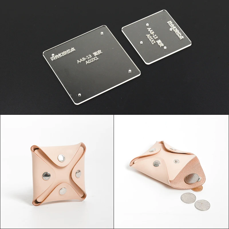

1PCSDIY Acrylic Template Leather Craft Coin Wallet Type Pouch Pattern Template Durable Tool Leather Craft Set