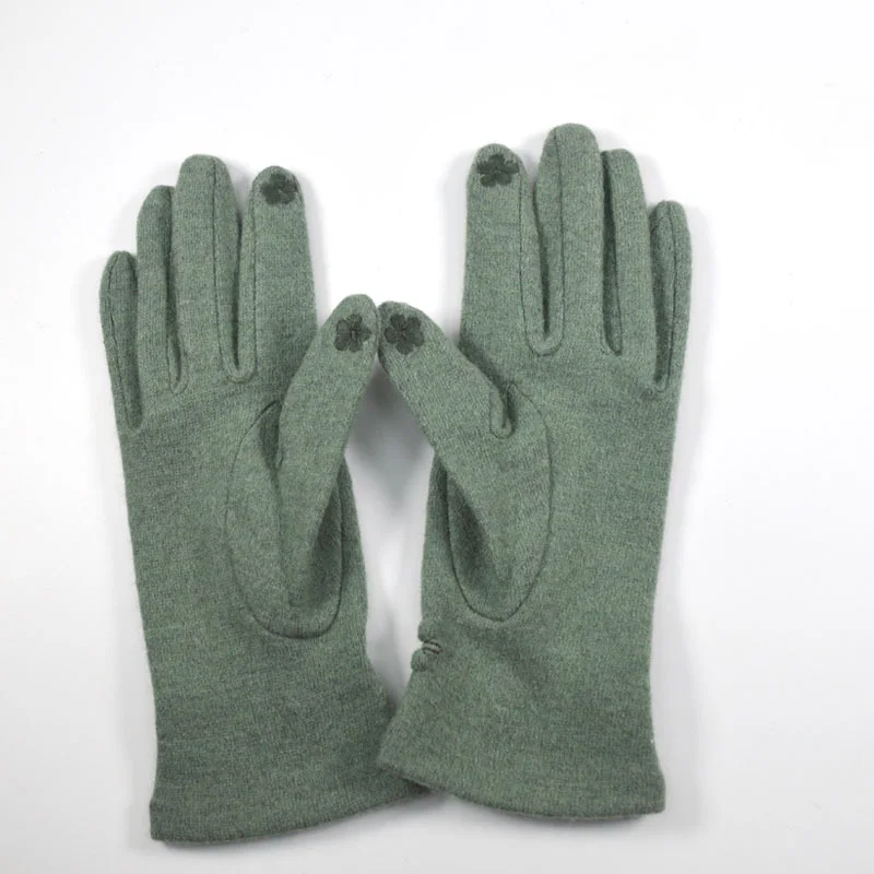 Зимние женские шерстяные перчатки, кашемировые осенние толстые теплые рукавицы с сенсорным экраном, женские шерстяные перчатки с полным пальцем, женские роскошные зимние перчатки