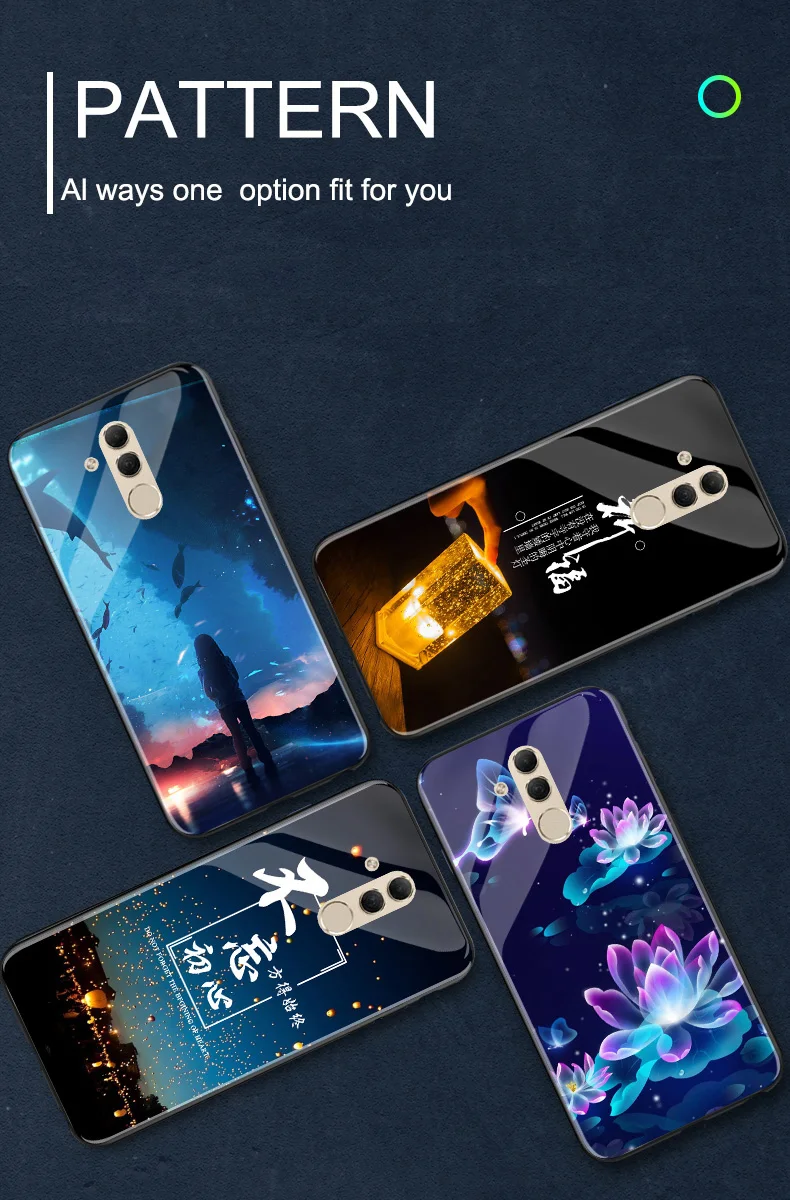 3D Hoa Dạ Quang Kính Cường Lực Cho Huawei Mate 20 Pro 20X Phát Sáng Silicone TPU Dành Cho Huawei Mate 30 lite cute huawei phone cases