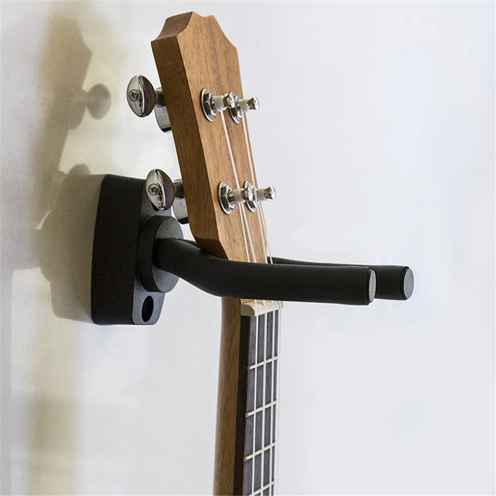 Zeroall 2 Packs Guitar Hook Holder Hanger for Wall Universal Guitar Wall Mount Bracket Holder for All Guitars Bass Mandolin Banjo Violin Ukulele Black