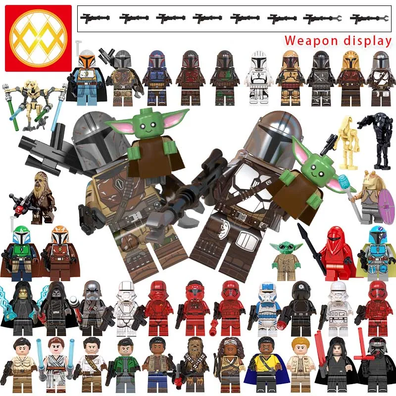 

Free Shipping Mandalorian Baby Yoda Knights Of Ren The Rise of Skywalker War Series Figures Building Blocks Children Gift Toys
