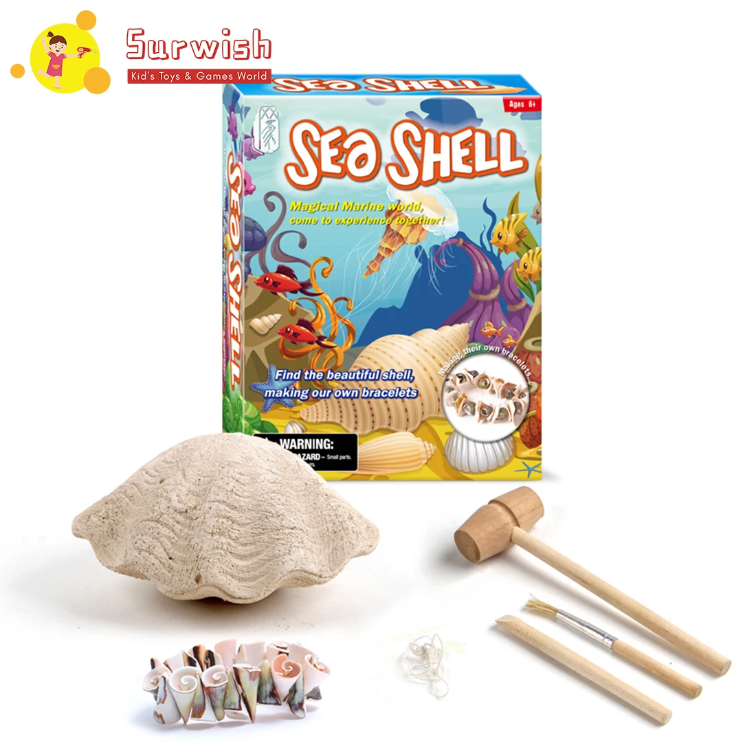 

New Hot Children Puzzle Assembly Archaeological Excavation Toy DIY Ocean Bracelet - Shell/ Pearl