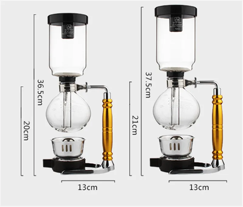 XMT-HOME стеклянный Сифон кофейник сифон ручная Кофеварка набор мини Спиртовка