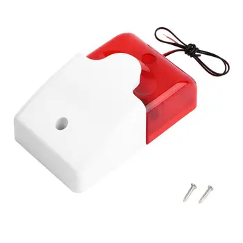 

New Mini Wired Strobe Siren Durable 12V Sound Alarm Strobe Flashing Red Light Sound Siren Home Security Alarm System 115dB