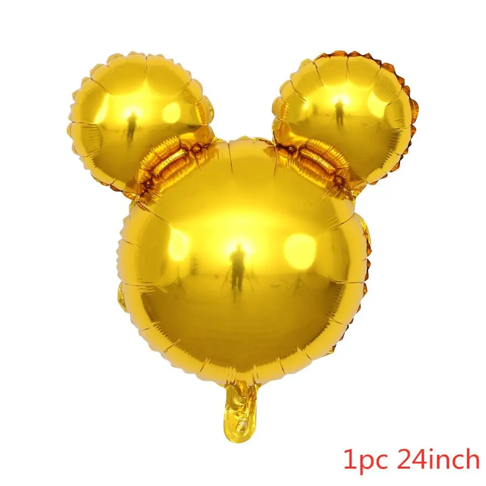 1pc gold 112 см гигантский Микки Минни Маус фольгированные шары мультфильм детский день рождения украшения детский душ принадлежности игрушки подарки - Цвет: 1pc gold