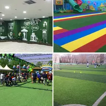Детский сад искусственный газон Радуга Открытый футбольное поле укладки искусственная трава крыша зеленый украшение emulatory газон прямая