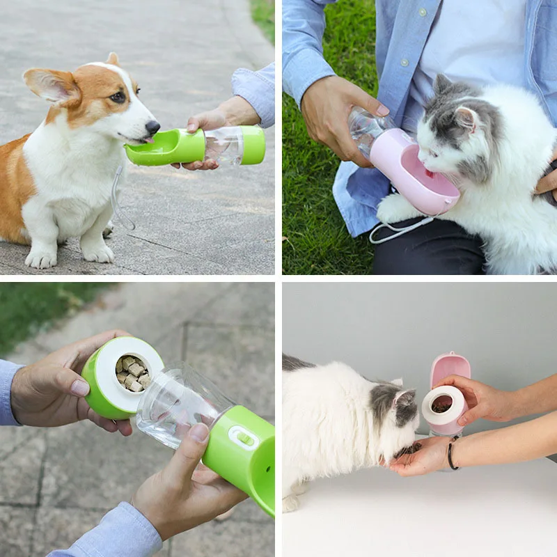 Cut Rate Botella de agua portátil para perros, alimentador de comida y agua para mascotas, dispensador de agua para perros pequeños, productos para gatos AANo3By39