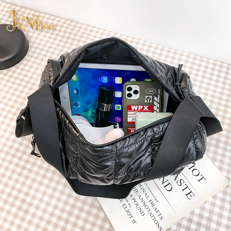 2021 New Winter Large Capacity Crossbody Bag for Women Waterproof  Nylon Tote Bags Lightweight Space Cotton Pillow Female Sac