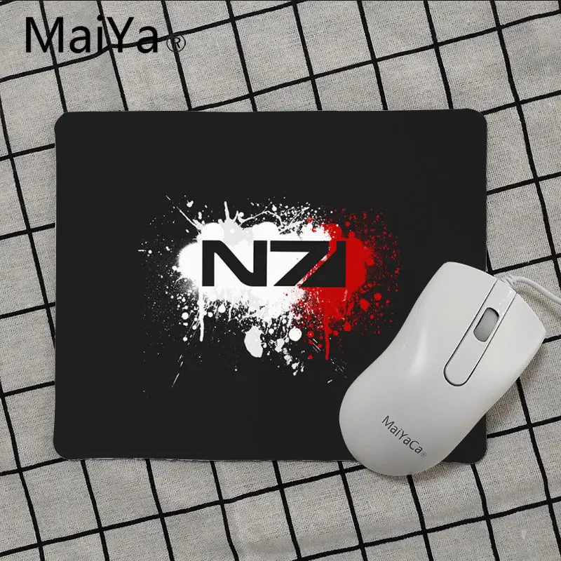 Maiya высокое качество Mass Effect N7 компьютерные игровые коврики для мыши Лидер продаж подставка под руку мышь