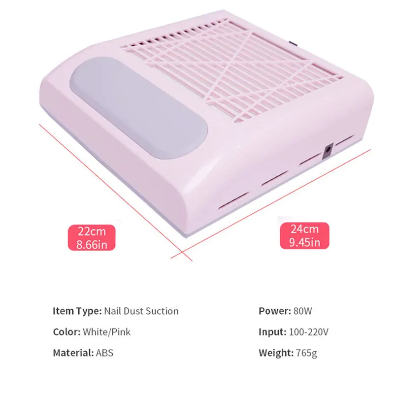 Online 80W Neue Starke Leistung Nagel Staub kollektor Nagel Fan Art Salon Saug Staub Collector Maschine Staubsauger Fan