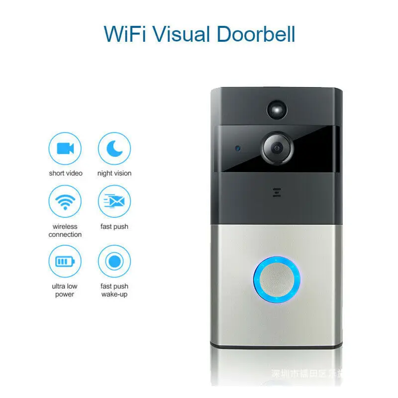 

720p HD Wi-Fi DoorBell Smart Video Phone Door Visual Ring Intercom Secure