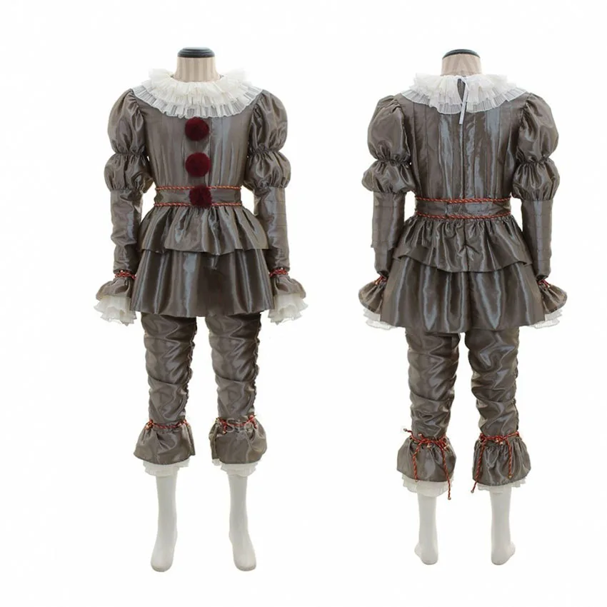 Halloween Stephen King's It Chapter Two Cosplay Costume Women Men Kids Carnival Party Joker Pennywise Clown Horror Scary Outfit
