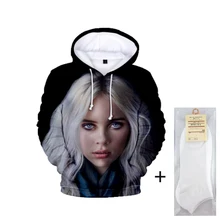 3D толстовки с принтом персонажа идола Билли эйлиш для женщин и мужчин, повседневные толстовки с капюшоном, модные пуловеры с 3D капюшоном