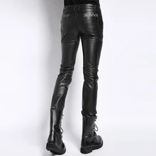 Мужские мотоциклетные брюки из натуральной кожи, Корейская Новинка, модные прямые обтягивающие брюки, повседневные классические уличные мужские брюки размера плюс 4XL