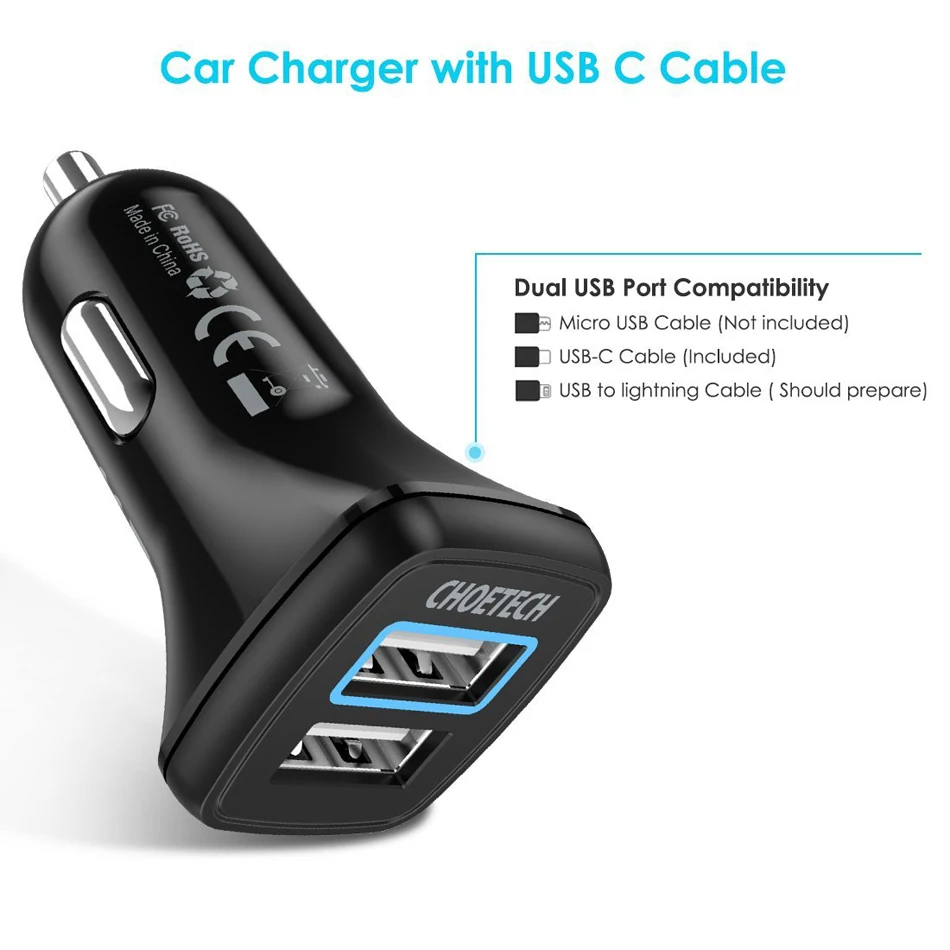 CHOETECH 30 Вт Быстрая зарядка 3,0 двойной зарядное устройство USB зарядное устройство для мобильного телефона iPhone 11 Pro Max samsung huawei Xiaom автомобильное зарядное устройство