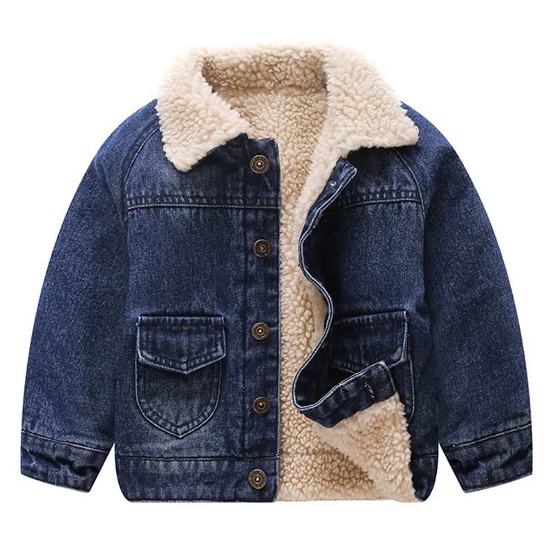 Детская одежда джинсовая куртка для мальчиков коллекция года; сезон осень; Новинка; вельветовое плотное теплое пальто красивая детская ковбойская хлопковая куртка