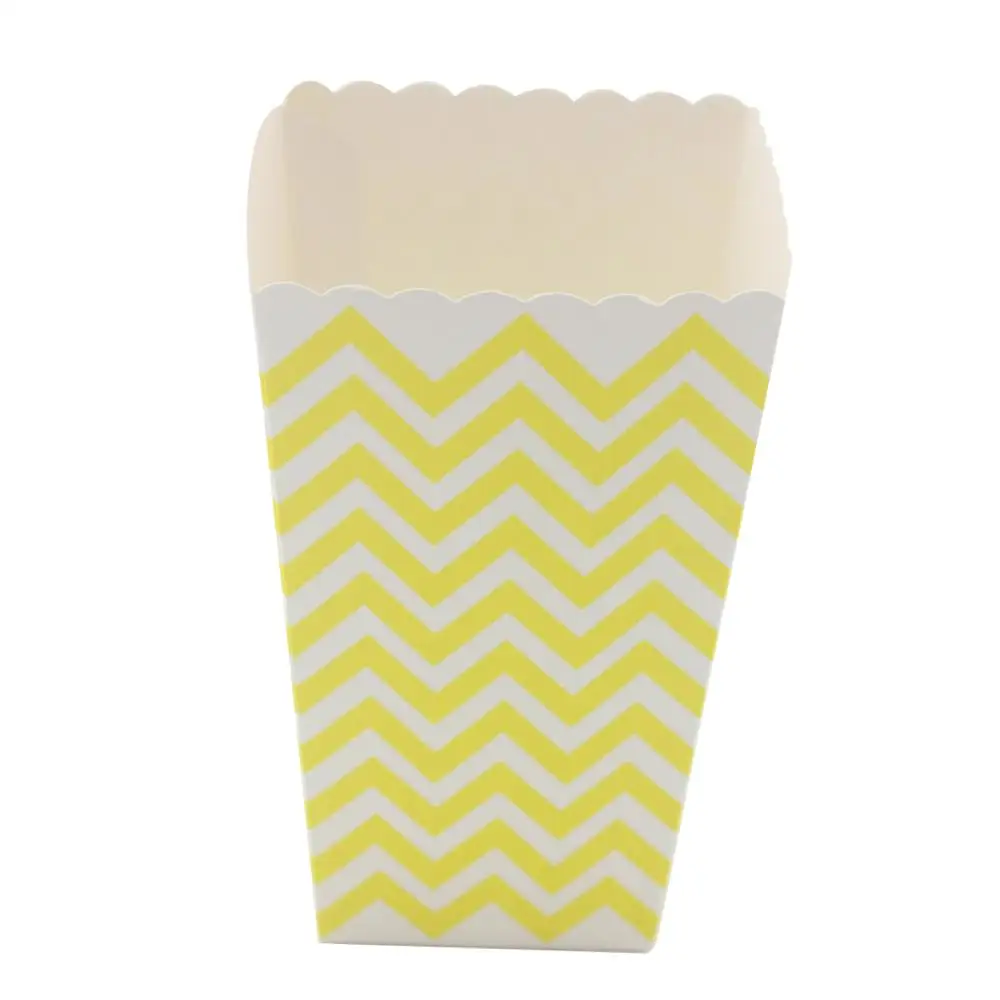 12 Yellow Chevron Подарочные коробки для конфет, конфет, попкорна(12), для свадебного питания, волнистые круги, для детского душа, в полоску, для рождества, дня рождения, вечеринки, подарочная коробка - Цвет: 12 Yellow Chevron