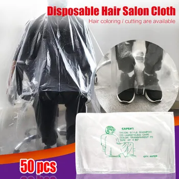 

50PCS Disposable Waterproof Hair Salon Capes Washing Pads Shampoo Cape Barber hair salon cape hairdressing Transparent Capes