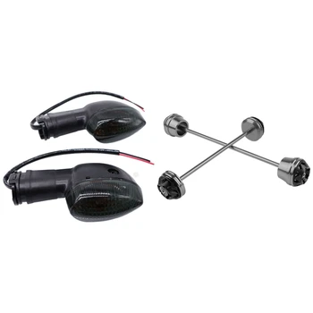 

1 Set Motorcycle Axle Fork Wheel Protector Sliders Falling Protection & 1 Set Turn Signal Light Blinker Indicator Lamp