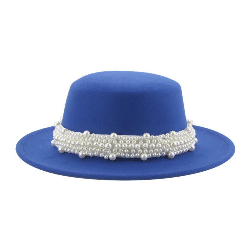 mens summer fedora hats Hats for Women Fedoras Winter Hat Felted Accessories Women's Hat Pearl Flat Top Luxury Men Caps Wedding Decorate Chapeau Femme tan fedora