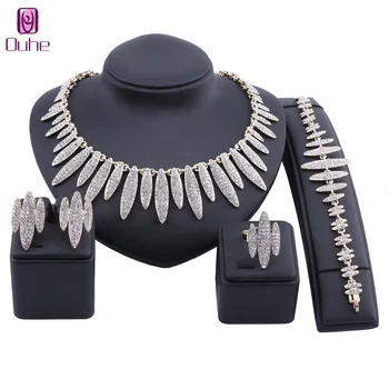 

Exquisite Dubai Gold Brand Jewelry Set Woman Wedding Accessories Necklace Jewelry Set Fashion African Beads Jewelry Set