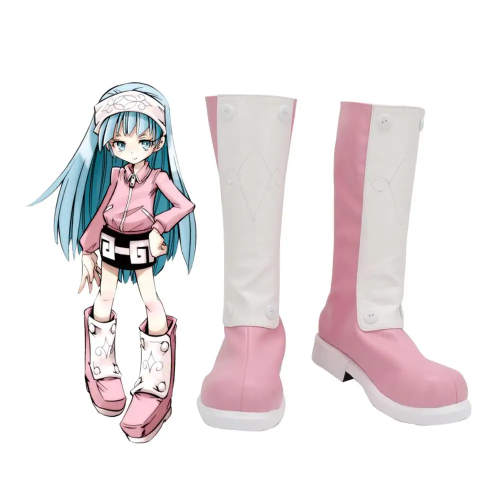 

Shaman King Usui Pirica Cosplay Boots Pink Shoes Custom Made Any Size