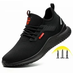 Chaussures de sport vulcanisées pour homme et femme, baskets légères et anti perforation avec embout en acier 