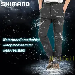 Spring Autumn Winter Fishing Pants Soft-Shell Thick Mountaineering Shimano Fishing Clothes for Men Outdoor Warm Fishing Clothing