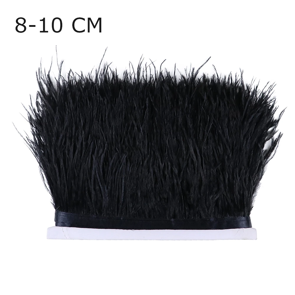 Customized Soft Fluffy Ostrich Feather Trim Ribbon Natural Black Feathers  Fringe 6-22 CM Wedding Event Dresses Sewing Accessory