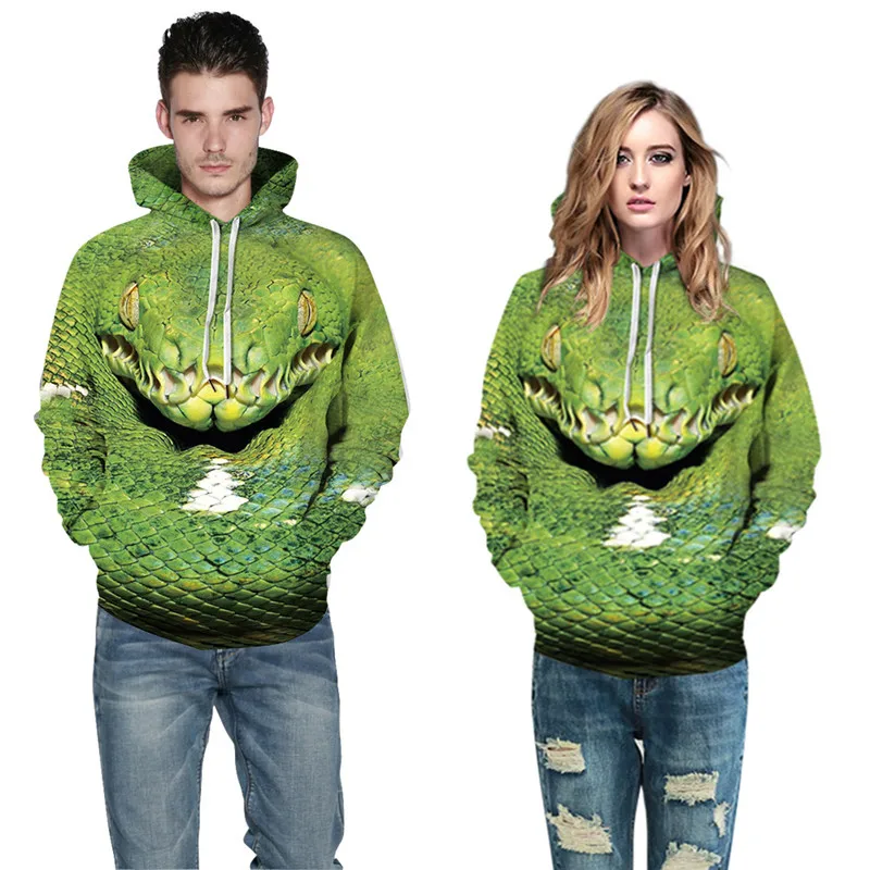 Женский свитшот с 3D принтом в виде головы животного повседневный свободный